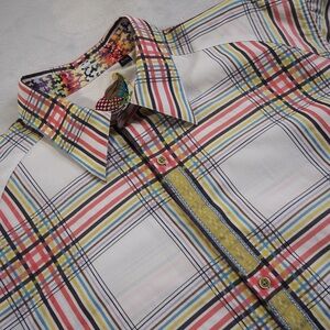 Robert Graham Sz XL Multicolor Plaid Dress Shirt